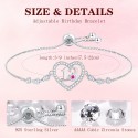 Gifts for 13th Birthday Gift for Teen Girls, Sterling Silver Bracelet with Cubic Zirconia Adjustable Bracelet for Girl