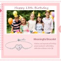 Gifts for 13th Birthday Gift for Teen Girls, Sterling Silver Bracelet with Cubic Zirconia Adjustable Bracelet for Girl