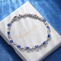 Tusuzik Sterling Silver Bracelet for Women,S925 Tennis Bracelet with 5A Cubic Zircon Adjustable Bracelet Jewellery Gifts for Women