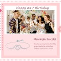 21th Birthday Gifts for Girls, 21st Birthday Bracelt for Her, Slider Heart Bracelet Jewelry Birthday Gift for Friend, Daughter, Sister