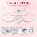 21th Birthday Gifts for Girls, 21st Birthday Bracelt for Her, Slider Heart Bracelet Jewelry Birthday Gift for Friend, Daughter, Sister