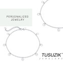 Tusuzik Dainty 925 Sterling Silver Crystal Anklet with Cubic Zirconia Foot Chain Beach Jewelry Bohemian Ankle Bracelets Gifts for Women Girls