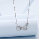 Tusuzik Mum Necklaces,925 Sterling Silver Love Infinity Necklace for Women Cubic Zirconia Heart Pendant Adjustable Necklace,Silver Jewellery Gifts for Mum Women