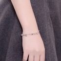 Tusuzik Elegant Mini Stars Beaded Charm Bracelet 925 Sterling Silver Box Chain Layered Bracelet,Adjustable Friendship Link Bracelet Jewelry for Women