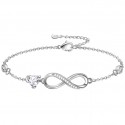 Tusuzik Gift for Women,Bracelet For Women 925 Sterling Silver Infinity Bracelets Jewelry Gifts For Women Wife