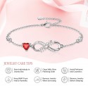 Bracelets for Womens 925 Sterling Silver Infinity Love Heart Bracelets for Mum Mothers Day Gifts from Daughter Happy Birthday Mum Ladies Jewellery