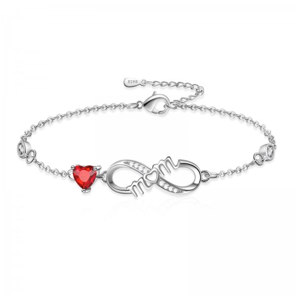 Bracelets for Womens 925 Sterling Silver Infinity Love Heart Bracelets for Mum Mothers Day Gifts from Daughter Happy Birthday Mum Ladies Jewellery