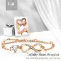 Gift for Women,Infinity Bracelet For Women with Rose Gold Plated 925 Sterling Silver Infinity Bracelets Jewelry Gifts For Women