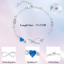 Infinity Bracelets for Womens Jewellery 925 Sterling Silver Bracelet ladies Love Heart Bracelets Mother Gifts for Mum Women