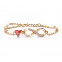 Bracelet For Women Rose Gold Plated 925 Sterling Silver With Zirconia Infinity Love Heart Bracelets Jewelry Gifts For Women