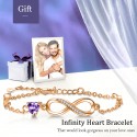 Infinity Bracelets for Womens Jewellery Rose Gold Plated 925 Sterling Silver Bracelet ladies Love Heart Bracelets Mother Gifts for Mum Women