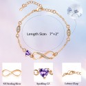 Infinity Bracelets for Womens Jewellery Rose Gold Plated 925 Sterling Silver Bracelet ladies Love Heart Bracelets Mother Gifts for Mum Women