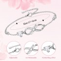 Bracelets for Womens Sterling Silver Infinity with Heart Bracelet for Mom, Mum Gifts from Daughter, Mother's Day Birthday Gifts for Mum