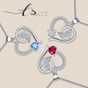 Necklaces for Women Butterfly Red Heart Pendant Silver Chains for Women Birthday Christmas Weding Valentine's Day Gifts