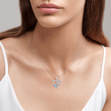 Necklaces for Women Butterfly Blue Heart Pendant Silver Necklace Chain Adjustable Necklace Jewellery Gifts for Women Girls